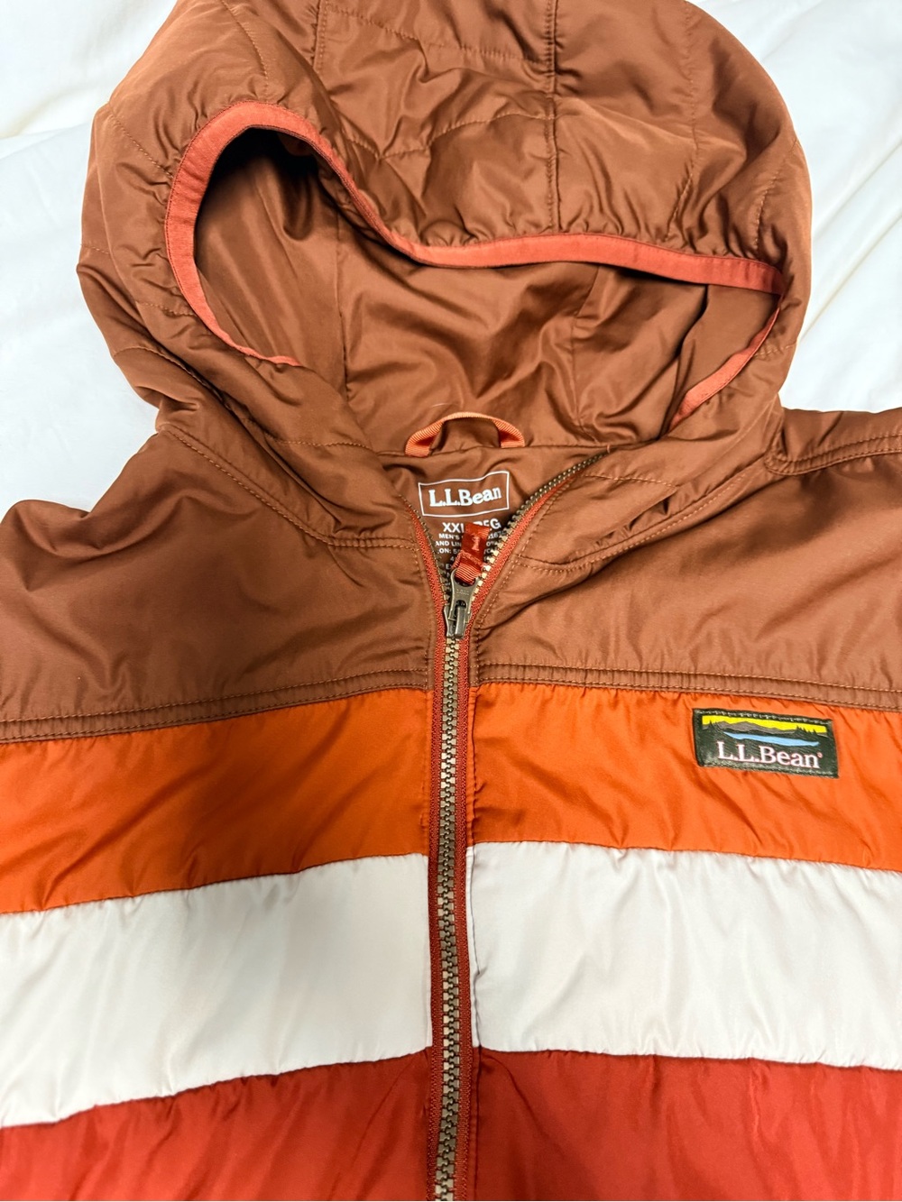 L.L.Bean Mountain Color block Hooded Puffer Jacket